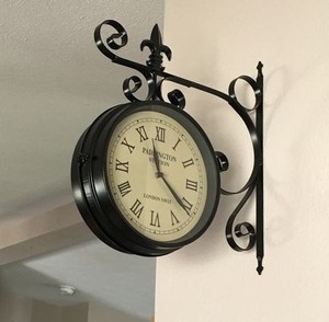 Traditional Round Metal <b>Wall</b> <b>Clock</b> Analog Quartz Hanging Antique Style for Living Room <b>Decor</b> - Product Image 1