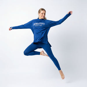 เสื้อผ้ากีฬาผู้หญิงแบบสุภาพ เสื้อทูนิคทรงไฮโล แขนยาว ทรงหลวม เสื้อกีฬาสำหรับชาวมุสลิม ฮิญาบ ออกกำลังกาย ยิม โยคะ วิ่ง - Product Image 1