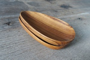Plateau ovale en bois de 5 pouces, plateau décoratif en bois de teck, petit plateau en bois, plateau ovale en bois décoratif - Product Image 5