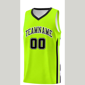 Free Design Customization Logo Printing Men's Neon Green Basketball Jersey Breathable Quick Drying Throwball Shirt - Product Image 2