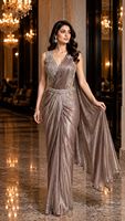 Sari en soie rose brodé, infroissable et anti-humidité, robe traditionnelle pour mariage et fête