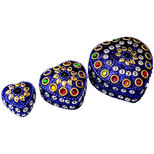 Boîte à bijoux décorative en métal, coffret à trésors, ensemble de 3 pièces, porte-bijoux pour bagues, boucles d'oreilles, colliers, cadeau pour filles et femmes - Product Image 6