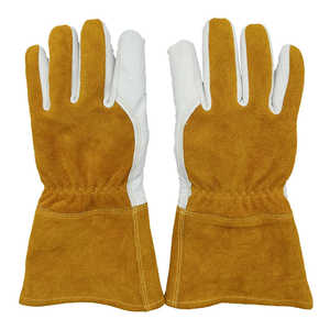 High Quality Leather Material Custom Logo Plus Size Welding Safety <b>Gloves</b> Heat Resistant Anti-slip Kevlar Liner Welder <b>Gloves</b> - Product Image 3