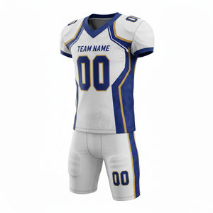 Uniforme de Fútbol Americano Personalizable 100% Poliéster, Conjunto de Camiseta y Pantalones Cortos, Posición del Logotipo Frontal, Cintura Elástica, Precio Económico, Venta al Por Mayor - Product Image 1