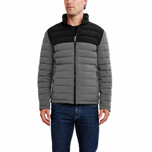 2026 New Arrival Casual Coated Hooded Puffer <b>Jacket</b> for <b>Men</b> <b>Lightweight</b> Winter Wear Zipper Front <b>Waterproof</b> - Product Image 1