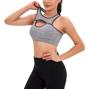 Soutien-gorge de sport respirant et antibactérien pour femme, haute élasticité, absorbant la transpiration, pour la course et le yoga, avec coussinets amovibles à l'avant - Product Image 3