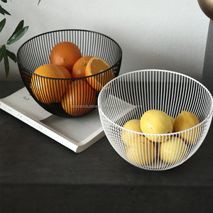 Panier de rangement rond Offre Spéciale en métal fer noir et blanc panier à fruits et légumes - Product Image 3