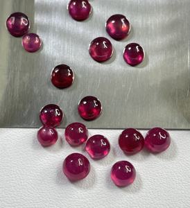 Rubí Natural 100% Cabujón Rojo Rosado 8-10mm Tratado Térmicamente de Alta Calidad, Gema Suelta para Joyería al Mejor Precio - Product Image 5