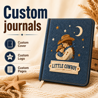 LABON Petit Cowboy Denim Broderie Baby Memory Book Milestone Journal Premium Hardcover My First Year Album Sourcing Gift