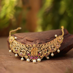 Fashion Jewelry Set Ram Lakshman Matte Choker with Pearls - Product Image 3