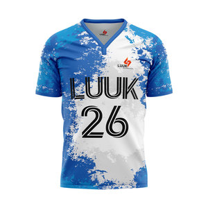 เสื้อฟุตบอลชายแบบสั่งทำ แขนสั้น ไซส์ใหญ่ พิมพ์ลายด้วยความร้อน โพลีเอสเตอร์ 100% แห้งเร็ว ระบายเหงื่อได้ดี ระบายอากาศได้ดี - Product Image 1