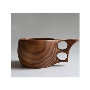 Tasses à boire élégantes en bois, faites à la main, réutilisables, écologiques, multifonctionnelles, avec poignée, pour café, thé, boissons chaudes, repas - Product Image 4