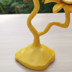 Support de bougie double tête en forme de fleur jaune créative, artistique, pour centre de table du Moyen-Orient, décoration de maison et de mariage, et cadeau - Product Image 6