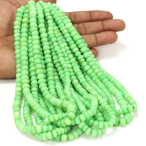 Hermosas cuentas de ópalo verde pistacho en forma de rondel, lisas, de 7-10 mm, cuentas de ópalo verde liso, cuentas de ópalo de calidad AAA. - Product Image 2