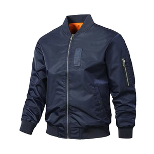 Premium Custom Logo Stylish Spring Thick Ma1 Filling Stand Collar <b>Pilot</b> <b>Jacket</b> Full Zipper Men's Cotton Winter Bomber <b>Jacket</b> - Product Image 4