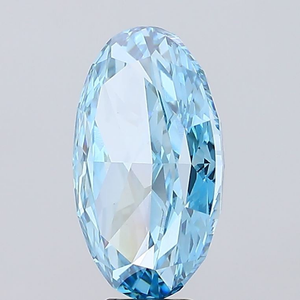 Diamant ovale de qualité supérieure, cultivé en laboratoire, bleu vif fantaisie, pureté VVS2, polissage excellent, certifié IGI, diamant CVD en vrac, approvisionnement pour l'exportation. - Product Image 3