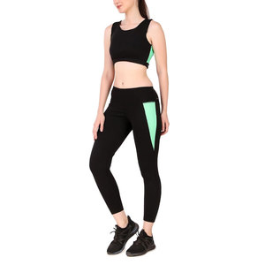 Conjunto de Yoga de 2 Piezas de Alta Calidad, Transpirable, de Secado Rápido, con Estampado Digital, Spandex/Nylon, Doble Capa, Cintura Alta Elástica, Top y Pantalones Cortos - Product Image 1