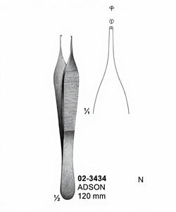Pinzas Adson 1*2 de 120 mm de acero inoxidable - Product Image 1