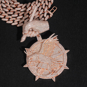 Colgante de cadena gótica de plata 925 con corazón de diamante de perla ajustable, regalo de San Valentín para ella, hecho de materias primas de Bambú - Product Image 1