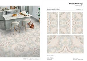 Carrelage mural en céramique Bookmatch 600x1200mm pour hall d'hôtel de luxe et rénovation intérieure de bâtiments commerciaux haut de gamme - Vente en gros - Product Image 5