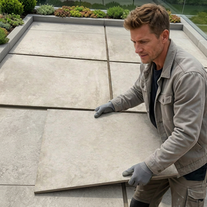 Vistaar 600x600mm para el mercado europeo R11 Rectificado 20mm de grosor Porcelanato antideslizante para exterior de alta resistencia Cotto Ash para baño y centro comercial - Product Image 1