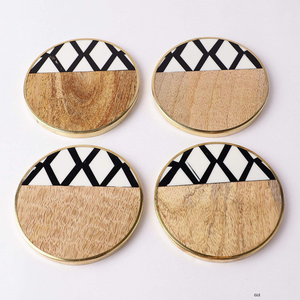 Posavasos Decorativos Modernos Personalizados de Madera de Acacia para Tazas de Café y Bebidas - Product Image 6