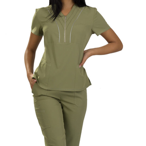 ชุดยูนิฟอร์มพยาบาลผู้หญิงแฟชั่น แบรนด์ Manufacturer Spa Jogger Medical Scrubs พร้อมปักโลโก้ตามสั่ง เสื้อและกางเกงแบบสครับจ็อกเกอร์สำหรับโรงพยาบาล - Product Image 4