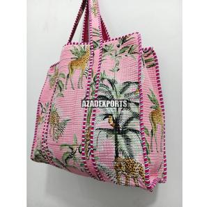Bolsa de Mano de Lona Pintada a Mano con Estampado de Tigre, Estilo Bohemio, Gran Capacidad, Abertura Superior, Bolsa de Compras - Product Image 5