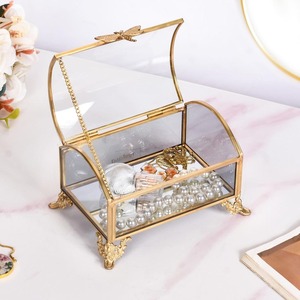 Minimalist Metal And <b>Glass</b> Jewelry Box With Sleek Design For Modern Home Decoration And Storage Purposes - Product Image 6