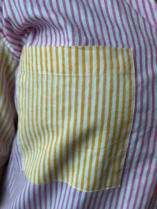 เสื้อเชิ้ตแขนกุดลายดอกไม้สไตล์วินเทจสำหรับผู้หญิง ประดับลายทางและกระเป๋าเสื้อ  คอลเลคชั่นฤดูใบไม้ผลิ/ฤดูร้อน - Product Image 4