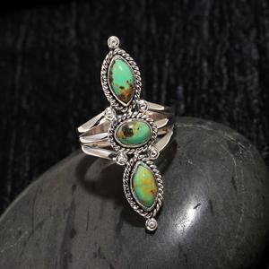 <b>Top</b> Quality Natural Arizona Turquoise Bohemian Jewelry Women 925 Sterling <b>Silver</b> Antique Look Design Ring At Best Price - Product Image 1