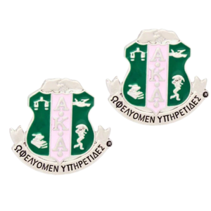 Pendientes AKA Crest con baño de plata y esmalte, joyería de moda, verde y blanco, ligeros, regalo para mujer, uso diario - Product Image 1