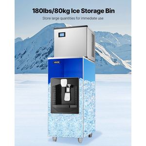 Contenitore per Ghiaccio ad Alta Capacità 180 Libbre, Dispenser Automatico 20 Libbre/Min, Tritaghiaccio con Altezza Regolabile, Erogatore di Bevande - Product Image 3