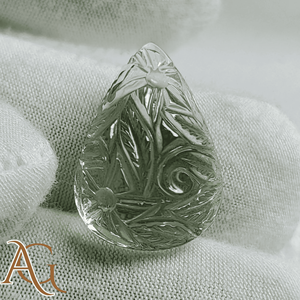 Cuarzo Amatista Verde Natural Tallado en Intaglio, Gema Suelta, Precio Mayorista de Fabricante para Fabricación de Joyas, Calibrado - Product Image 1