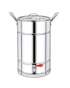 INDUSTRIAL STAINLESS STEEL TEA URN 20 LITER <b>MIRROR</b> FINISH HEAVY DUTY HEAT RESISTANT WASHABLE HOT DISPENSER - Product Image 1