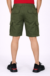 Pantalones Cortos Cargo Premium para Hombre en Verde Oliva, Ligeros y Transpirables, de Mezcla de Algodón, para Comodidad en Verano, Corte Relajado hasta la Rodilla - Product Image 3