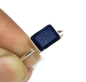 Anillo de Piedra Preciosa de Lapislázuli Natural, Plata de Ley 925, Cabujón Cuadrado Azul, Flor Bohemia, Joyería Hecha a Mano, Venta al por Mayor - Product Image 1