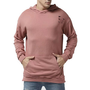 Nouveau style – Sweat à capuche homme grande taille en molleton de coton mélangé, écologique, respirant, effet vieilli, entièrement personnalisable - Product Image 1