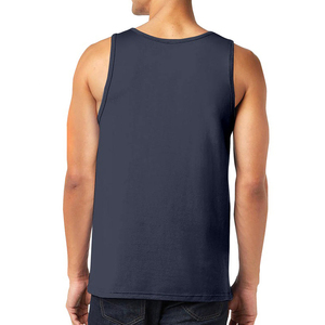 เสื้อกล้ามถักคอโอเวอร์ไซส์สีกรมท่าสำหรับผู้ชาย สไตล์ลำลอง แบบเรียบ - Product Image 3