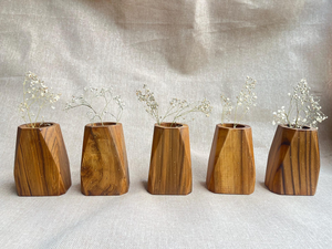 Handmade Eco-Friendly Wooden Art <b>Deco</b> Wall Vase Decorative Flower Vase 4-6 Inch FAIZA CRAFT FC-9046 India - Product Image 4
