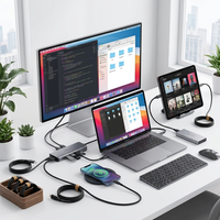 Base de Conexión EGPU para Laptop de 80 Gbps, 240 W, 5 A, 4K a 144 Hz, Carga Rápida, Cable Thunderbolt 5 Tipo-C con Doble Salida 8K HDR, Revestimiento de Nylon y PVC