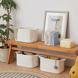 Hot Sale Cotton <b>Basket</b> Durable High Quality Rope Cord Woven Linen Home Office Storage <b>Basket</b> for Daily Use Decor Made in Vietnam - Product Image 3
