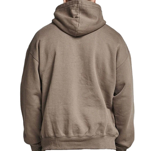 เสื้อฮู้ดดี้ผู้ชายแบบสวมใส่สบาย สีพื้น ผ้าฝ้าย 100% ระบายอากาศได้ดี ถักทออย่างดี พร้อมออกแบบโลโก้ตามสั่ง ขายส่งปี 2026 - Product Image 2