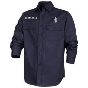 LOGO Printing Fireproof Long Sleeve <b>Shirt</b> for Welder FR <b>Shirt</b> FR Clothing CAT2 <b>Flame</b> Retardant Woven Workwear - Product Image 4