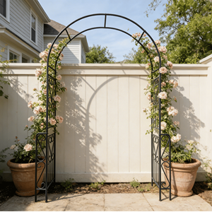 Arco da Giardino in Metallo W55 X H94.5, Pergola per Piante Rampicanti e Supporto per Rose, Recinzione e Cancelli - Product Image 2