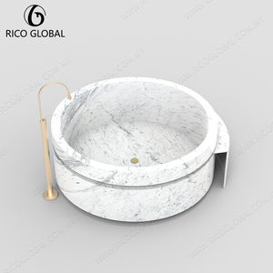 Bañera de Mármol Natural de Una Pieza de Primera Calidad, Experiencia de Baño de Spa Hecha a Mano para Interiores Modernos - Product Image 3