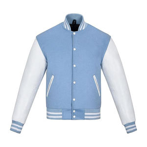 Chaqueta Varsity Ignífuga con Certificación de Seguridad, Mezcla de Lana, Mangas de Cuero Tratado, Chaqueta de Trabajo Industrial Tipo Letterman - Product Image 1