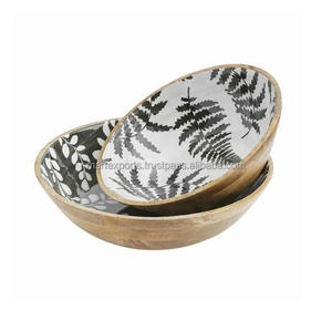 Vente à chaud de luxe grand bol à salade en bois de mangue ustensiles de cuisine polis à la main pour la maison et la fête bol en bois de haute qualité - Product Image 1