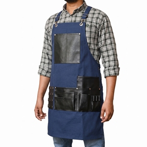 Delantal de Lona de Algodón para Barbero y Peluquero, con Correas Ajustables, Múltiples Bolsillos, Organizador de Herramientas para Estilista, Ropa de Trabajo Profesional para Salón - Product Image 1