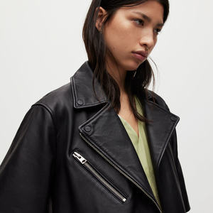 Chaqueta de Cuero para Mujer, Estilo Moderno, Invierno, Estampado de Piel de Vaca, Forro de Piel, Transpirable, Ligera, Precio al por Mayor - Product Image 2